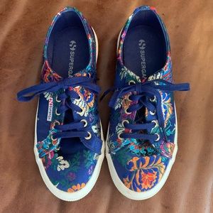 SUPERGA Korelaw Embroidered Satin Lace Up Sneakers - Size 7/37.5
